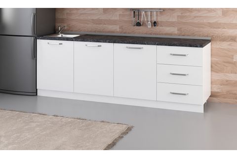 MİNAR 240 CM MUTFAK DOLABI BEYAZ 240-B3-ALT MODÜL
