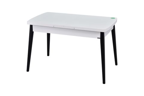 AVANOS AHŞAP AYAK AÇILIR KAPANIR MDF MUTFAK MASASI, 70X120+30 CM, BEYAZ SİYAH