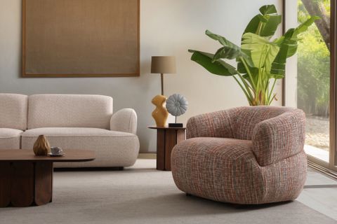 ATLAS KOLTUK TAKIMI, KREM, SHOWROOMDAN KUMAŞ DEĞİŞİMLİ