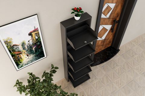 VEGA KİLİTLİ METAL AYAKKABILIK, ANTRASİT, 5 KAPAKLI