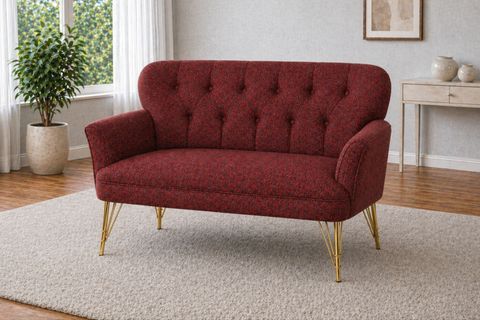 PUFY KOLLU İKİLİ KOLTUK, KİREMİT, METAL GOLD AYAK