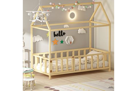 GİVAYO WOOD'S TEDDY MONTESSORİ KAPILI KARYOLA, ÇAM, 90X190