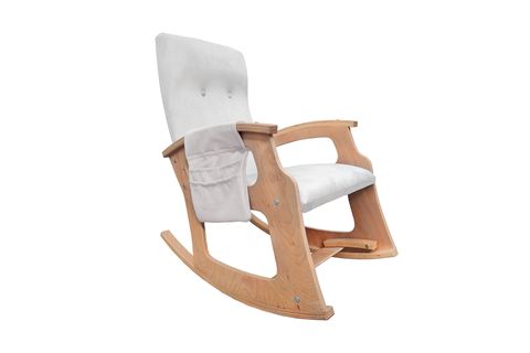 MOBİLDECO HÜNKAR SALLANAN SANDALYE, KREM, AHŞAP AYAK