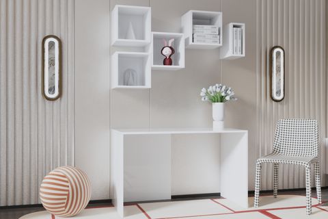 MİNİMALİST ÇALIŞMA MASASI, TASARIM DUVARA MONTE