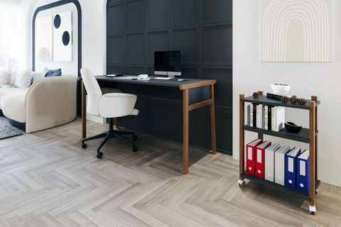 LAGOMOOD ZENİTH ÇALIŞMA MASASI KİTAPLIK TAKIM, ANTRASİT CEVİZ, 150CM