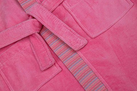 GREEN BLACK RELAX PAMUK NAKIŞLI KIZ ÇOCUK BORNOZ, PEMBE, 3-4 YAŞ