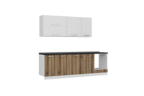 MİNAR CEMRE 255 CM MUTFAK DOLABI BEYAZ DORE 255-D6