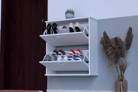 UMAY ASMA 72 CM 2 DÜŞER KAPAKLI AYAKKABILIK, BEYAZ