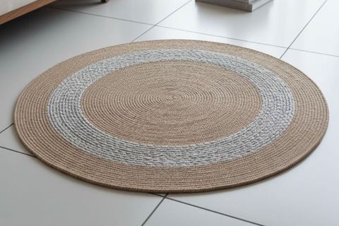 KORA YUVARLAK MODEL HALI, NATURAL TAŞ GRİ, 100 CM