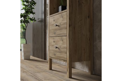 VENEZİA AHŞAP AYAKLI KİTAPLIK, 4 RAF 2 ÇEKMECELİ