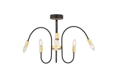 APLİQA BENER 6LI SİYAH GOLD SALON AVİZE MODERN KORİDOR MUTFAK SALON RETRO AVİZE