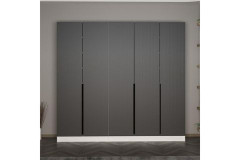KALE 210 CM 5 KAPAKLI 3B RAF PORTMANTO, BYZ MBR ÇİZGİLİ ANT