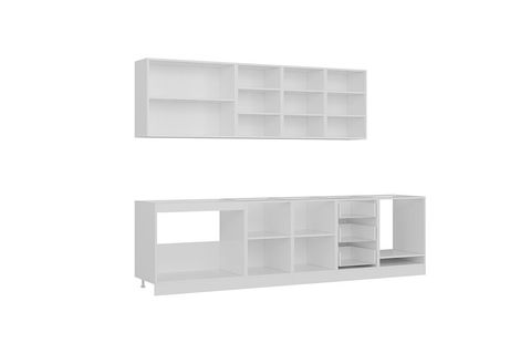 MİNAR  ELA 300 CM MUTFAK DOLABI BEYAZ ANTRASİT 300-A4
