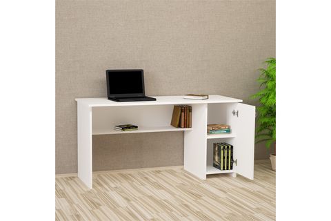 KALENDER DEKOR MATEO BİLGİSAYAR VE ÇALIŞMA MASASI, BEYAZ, 145 CM, MT01