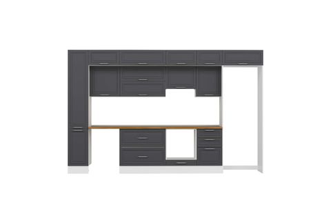 ALVİNKA 380X240 CM KLASİK MEBRAN MUTFAK DOLABI, MBB E90B40S50 1 MEBRAN ANTRASİT MDF