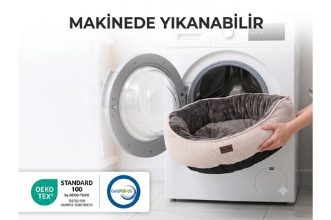 LEGEND GRİ KREM EVCİL HAYVAN YATAĞI, XLARGE