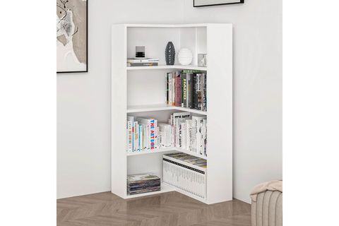 ADEL KÖŞE KİTAPLIK, BEYAZ, 3 RAFLI