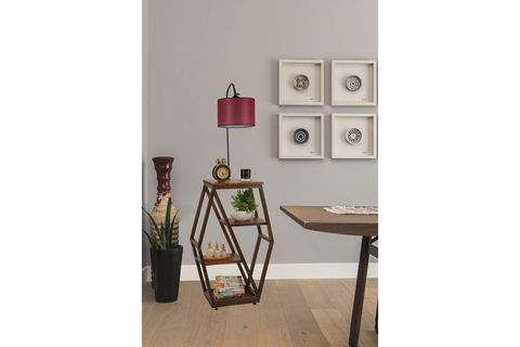 ASOS CEVİZ LAMBADER SİLİNDİR HASIR BORDO ABAJURLU