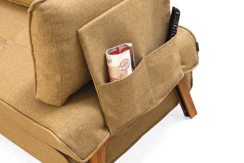 TWİN YIKANABİLİR KANEPE ÜÇLÜ YATAKLI HARDAL