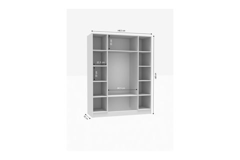 VENÜS ÇİZGİLİ MDF KAPAK ÇEKMECELİ AYNALI GARDROP