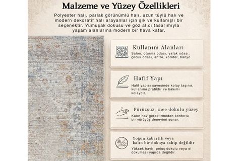 PERUS ANTİBAKTERİYEL DOKUMA HALI, BEJ 10205 160X230 CM