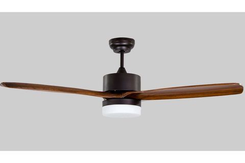 ALSANFAN MODERN AYDINLATMALI TAVAN VANTİLATÖRÜ, UZAKTAN KUMANDALI,  KOYU KAHVERENGİ, 132 CM