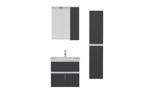 NİKA BANYO DOLABI AS2K1Ç42, BEYAZ ANTRASİT, 65 CM