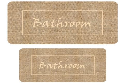 DİJİTAL BASKI, KAYMAZ TABAN İKİLİ BANYO PASPASI 100X60 + 60X50 CM  RVG5290