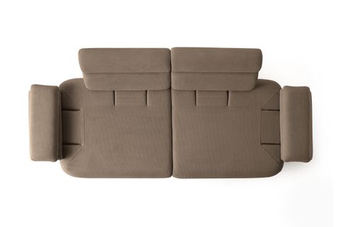 ALASKA SIRT MEKANIZMALI CEVIZ KASALI ÜÇLÜ KOLTUK, KAHVERENGİ