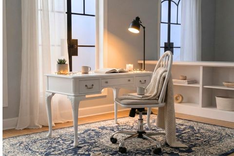 LAURA AHŞAP OFİS ÇALIŞMA SANDALYESİ, BEYAZ