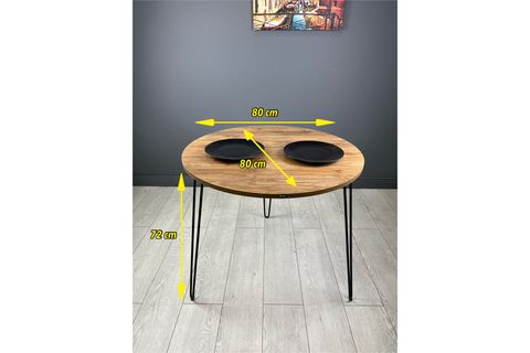 RELAX CEVİZ YUVARLAK MUTFAK MASASI 80 CM