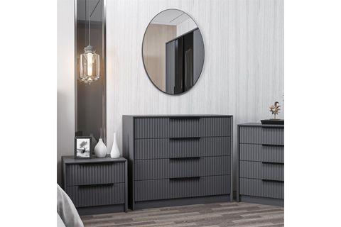 KALE LUXE AYNALI 4Ç ŞİFONYER, ANTRASİT