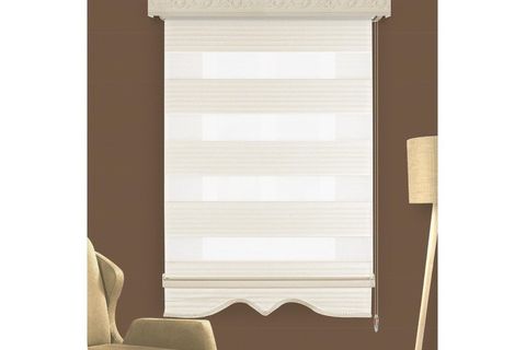 BRİLLANT PLİSELİ KREM ZEBRA PERDE ETEK DİLİMLİ BOY 200 CM 80X200