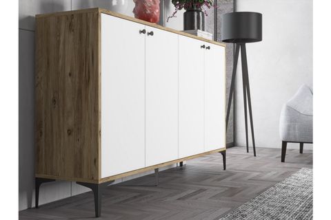 HESTİA KONSOLİ 4 KAPAKLI, ATLANTİK ÇAM BEYAZ, 160 CM