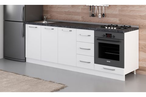 MİNAR 235 CM MUTFAK DOLABI BEYAZ 235-B3-ALT MODÜL