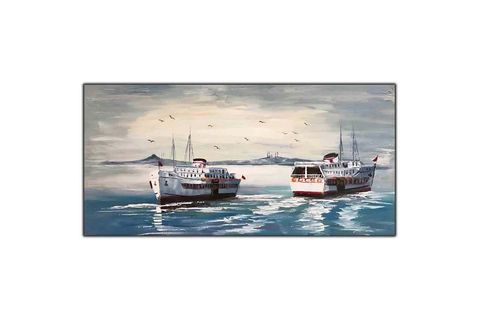 İSTANBUL VAPURLAR ORİJİNAL YAĞLI BOYA TABLO