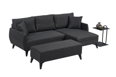 MELVA PUFLU KÖŞE KOLTUK, ANTRASİT