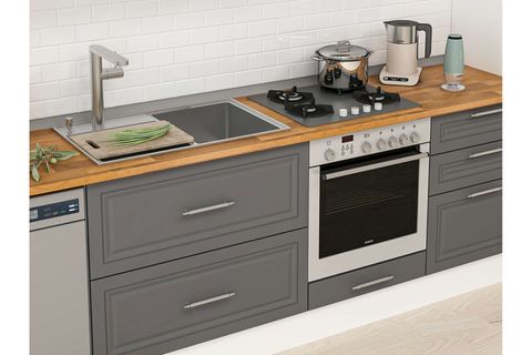 ALVİNKA 380X240 CM KLASİK MEBRAN MUTFAK DOLABI, MBB E80B40S60 1 MEBRAN ANTRASİT SUNTALAM