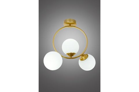 DİLEK ESKİTME GOLD ÜÇLÜ BEYAZ CAMLI AVİZE