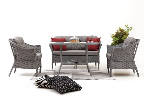 KARDELEN RATTAN İKİLİ OTURMA GRUBU, GRİ