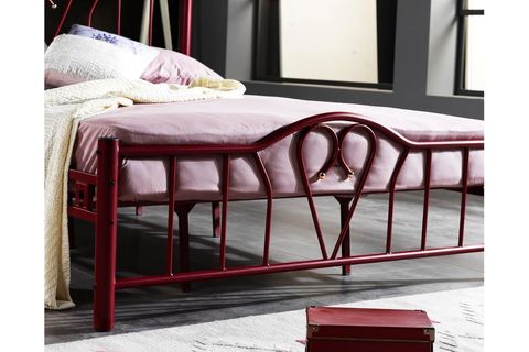 ORKİDE METAL KARYOLA, BORDO, 180X200