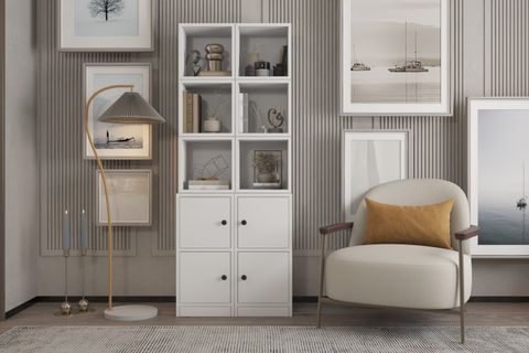 LEKSA 4 KAPAKLI RAFLI KİTAPLIK 65 CM BEYAZ KTP-1284-Ç