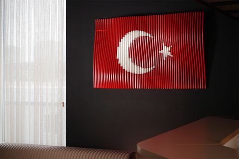 SENS ART TÜRK BAYRAĞI PARAMETRİK DUVAR DEKOR PANELİ