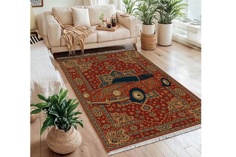 BORDO CAR DOKUMA TABAN HALI, 498 YNG, 80X150 CM