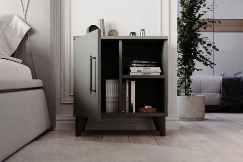 ROSE KOMODİN, ANTRASİT, 3 BÖLMELİ