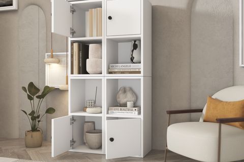LEKSA 4 KAPAKLI RAFLI KİTAPLIK 65 CM BEYAZ KTP-1034-Ç