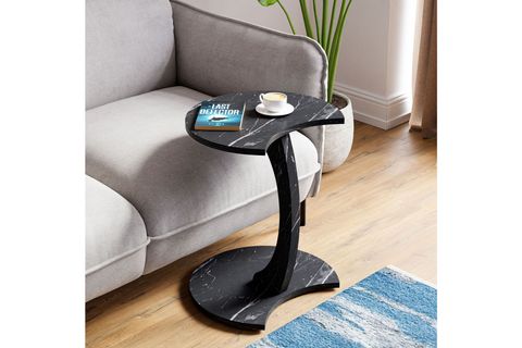 JEDI TEKERLEKLİ C SEHPA KOLTUK SEHPASI, SİYAH