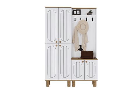 GÜNEY PORTMANTO VESTİYER AYAKKABILIK, ÇAM BEYAZ