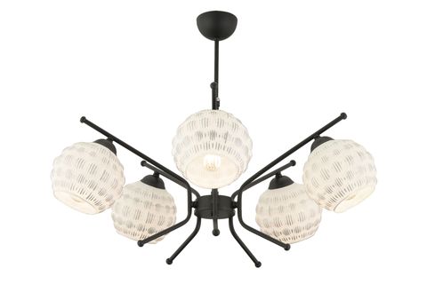 PODERNO 5Lİ SİYAH MODERN SALON AVİZE