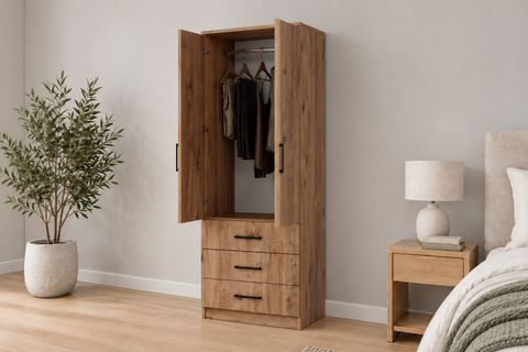 EASY GARDIROP, ATLANTİK ÇAM, 2 KAPILI 3 ÇEKMECELİ